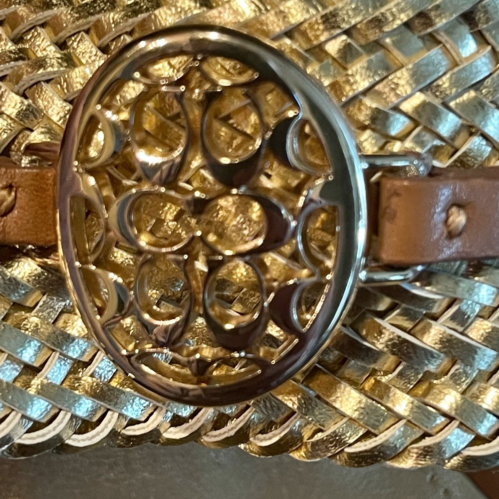 New Coach ginger/ gold wedges .Signature logo . - Picture 5 of 12